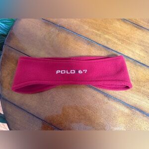 6-7 Vintage 90s Ralph Lauren Polo Sport Headband Red Ear Warmer Fleece One Size
